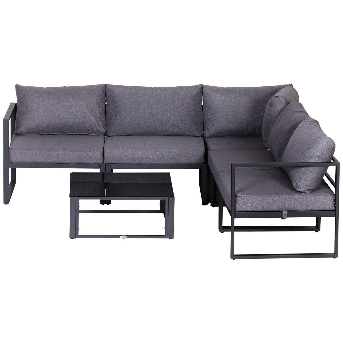 SADA ZAHRADNÍHO NÁBYTKU, hliník, polyester, šedá - šedá, kov/plast - Outsunny