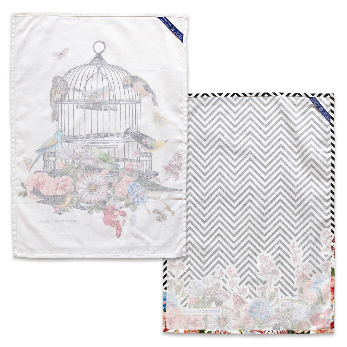 GESCHIRRTUCH (2 tlg) hanging garden 70x50 cm mehrfarbig - Multicolor, Textil (70/50cm) - Happy Friday