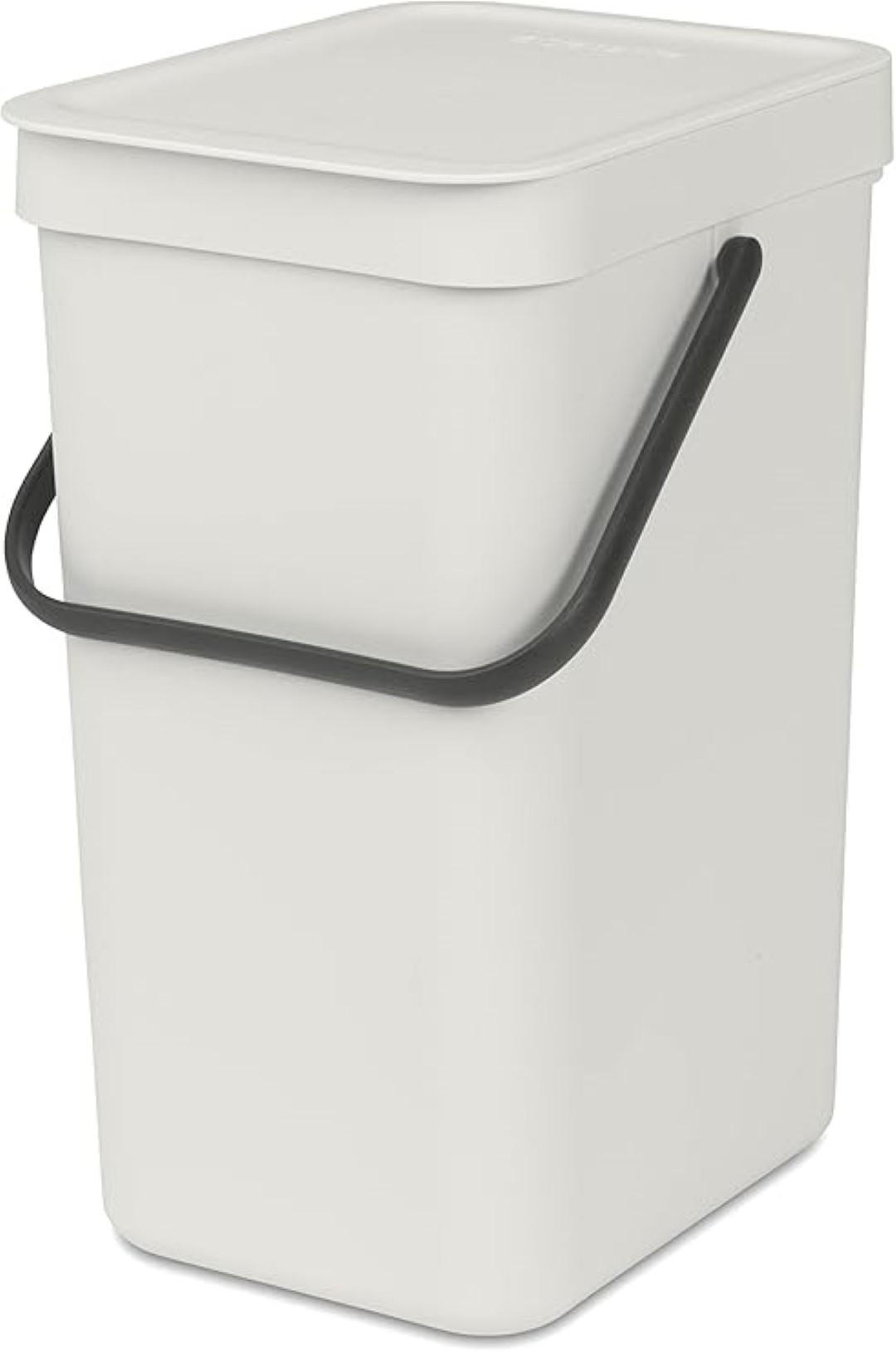MÜLLEIMER Mit Stay Open Deckel 12 Liter 35 x 20 x 24,9 cm Kunststoff Hellgrau - Grau, Kunststoff (20/35/24.9cm) - PROREGAL
