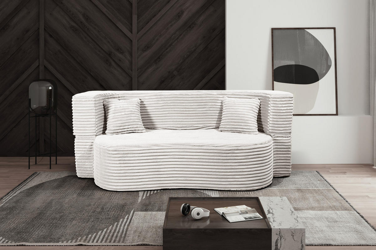 SCHLAFSOFA MYFOAM, Sofa mit Schlaffunktion, Farbe: Weiß, Cordstoff - Weiß, Textil (200/80/72cm) - Storez24
