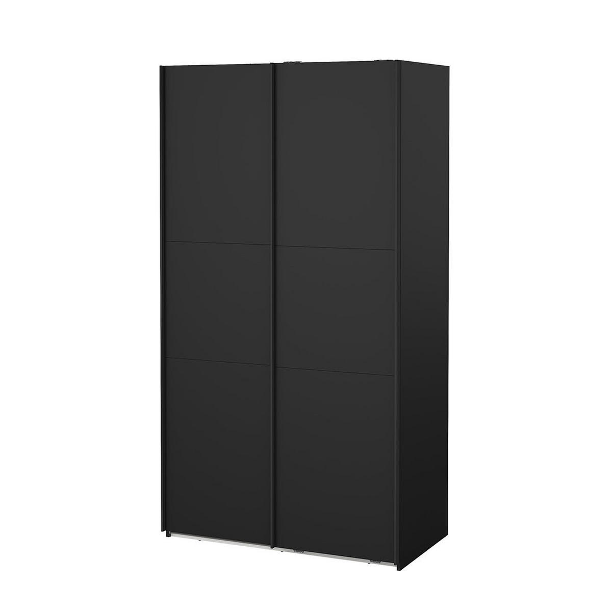 SCHIEBETÜRENSCHRANK, Como, Schwarz, Holzwerkstoff, 119 x 67 x 221 cm - Schwarz, Holzwerkstoff (119/221/67cm) - ebuy24
