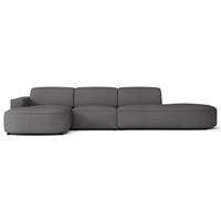 ECKSOFA Sallmo L-Form, 3-Sitzer, links 358 cm - Dunkelgrau/Schwarz, Kunststoff/Textil (358/166cm) - Selsey