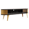 TV-LOWBOARD Roenni Oval Gold - Goldfarben/Schwarz, Holzwerkstoff/Metall (140/44/40cm) - MIRJAN24