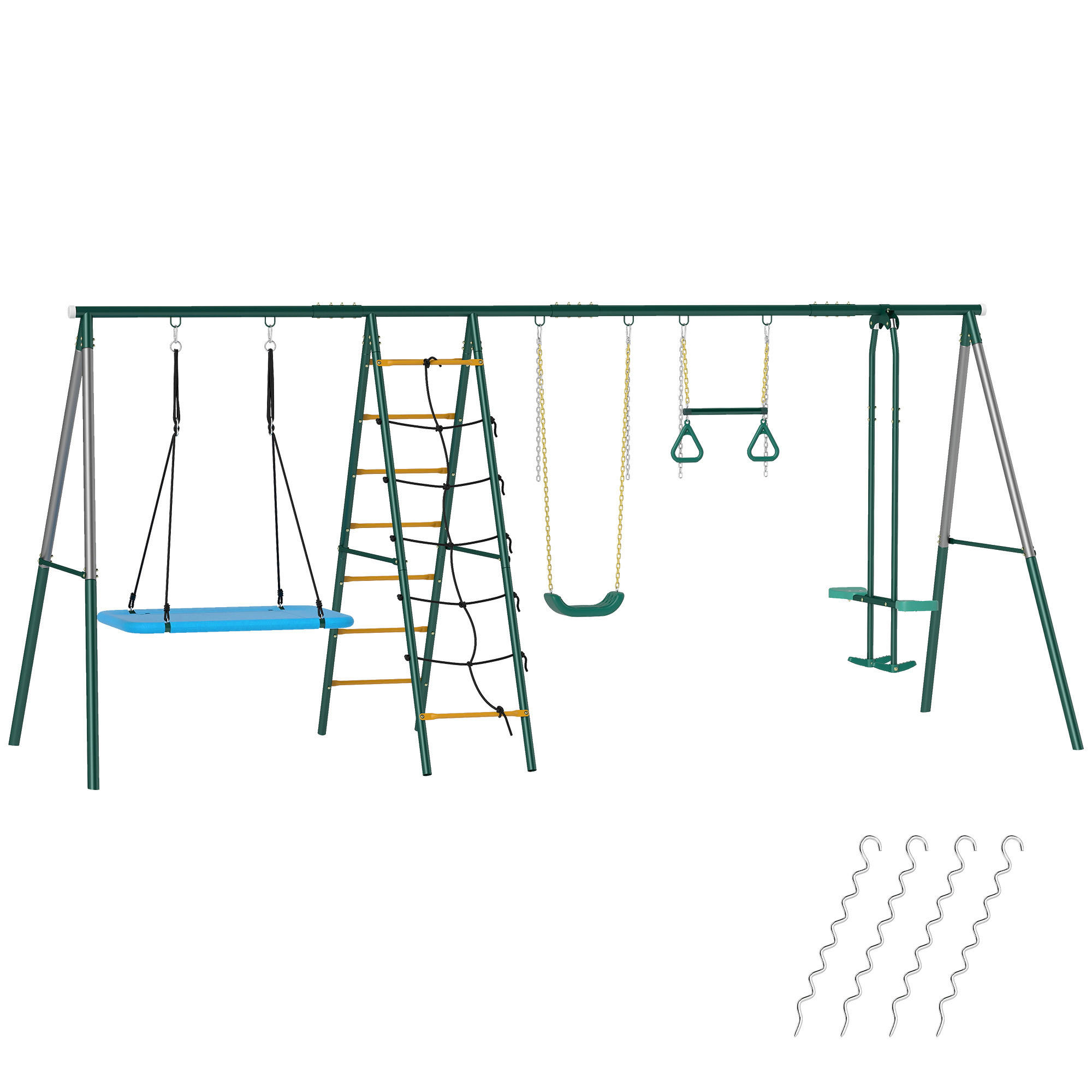 BABYSCHAUKEL Stahl Oxford-Gewebe Grün - Dunkelgrün, Metall (175/440cm) - AIYAPLAY