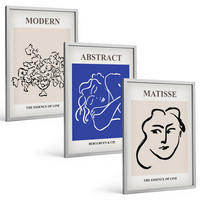 BILDER SET 3er Set - 40x60 cm Silberner Rahmen - Matisses moderne Plakate - Silberfarben, Kunststoff (40/60cm) - TULUP