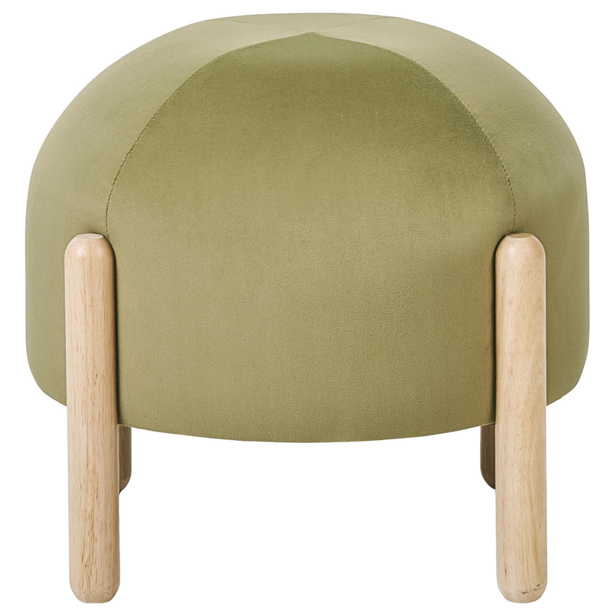 HOCKER Samtstoff Olivgrün Grün Helen - Hellbraun, Textil (40/38/40cm) - Beliani