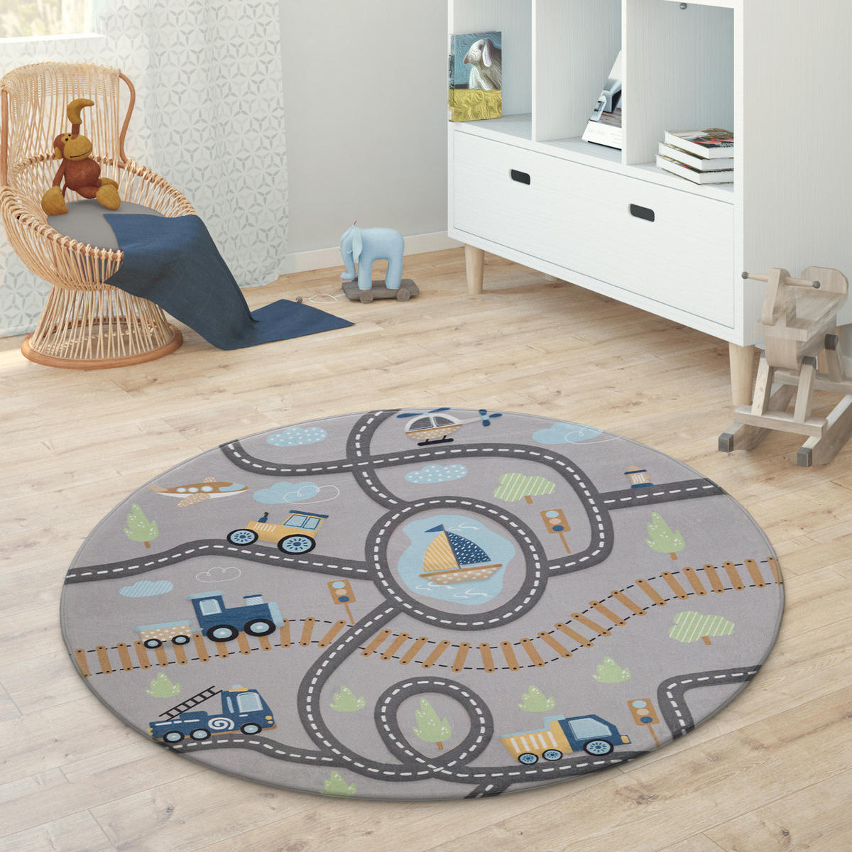 KINDERTEPPICH 150/150 cm Chicos 562 - Graubraun, Textil (150/150cm) - Paco Home