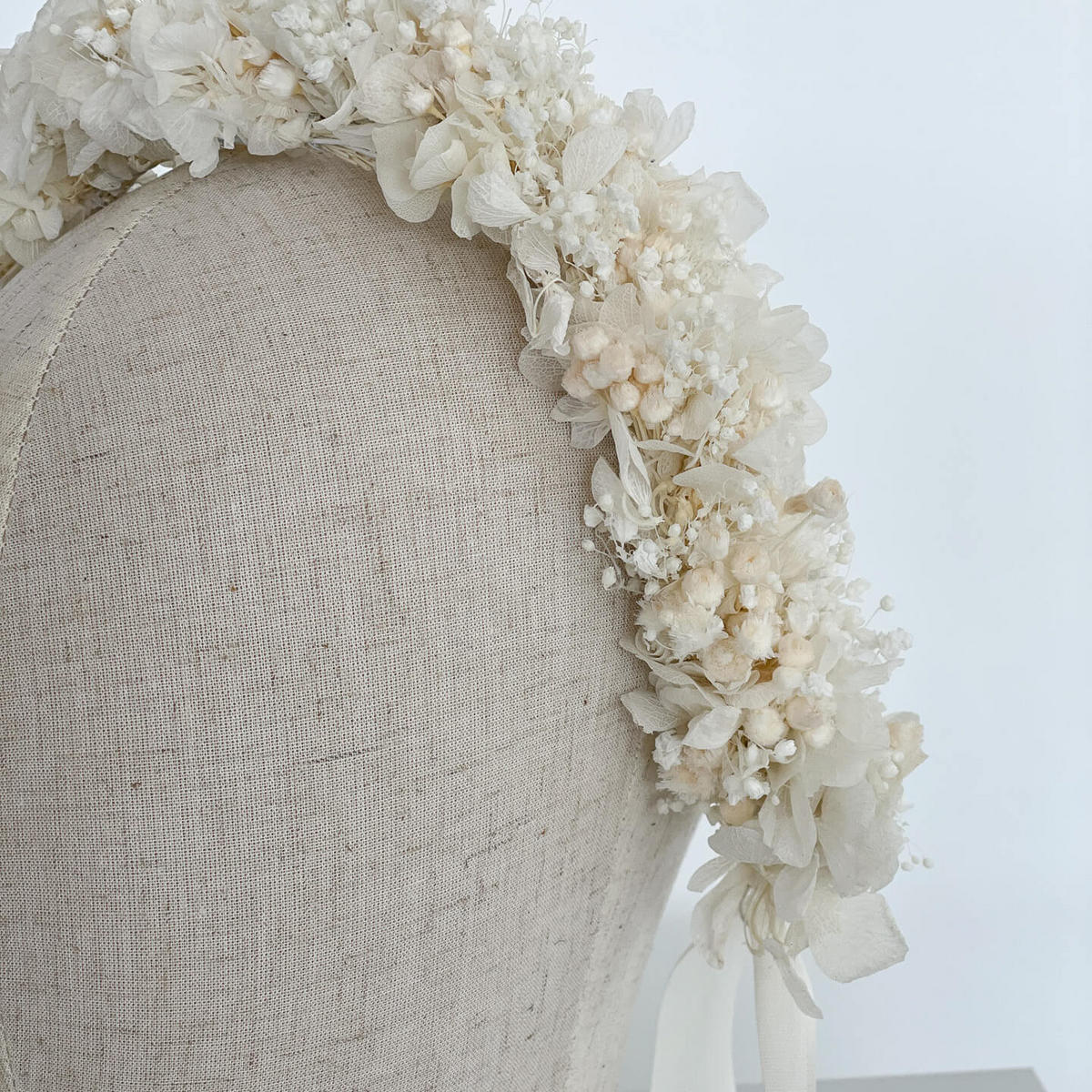HAARKRANZ Trockenblumen weiß Hortensie - weiß - Weiß, Naturmaterialien (30cm) - Lykke & You