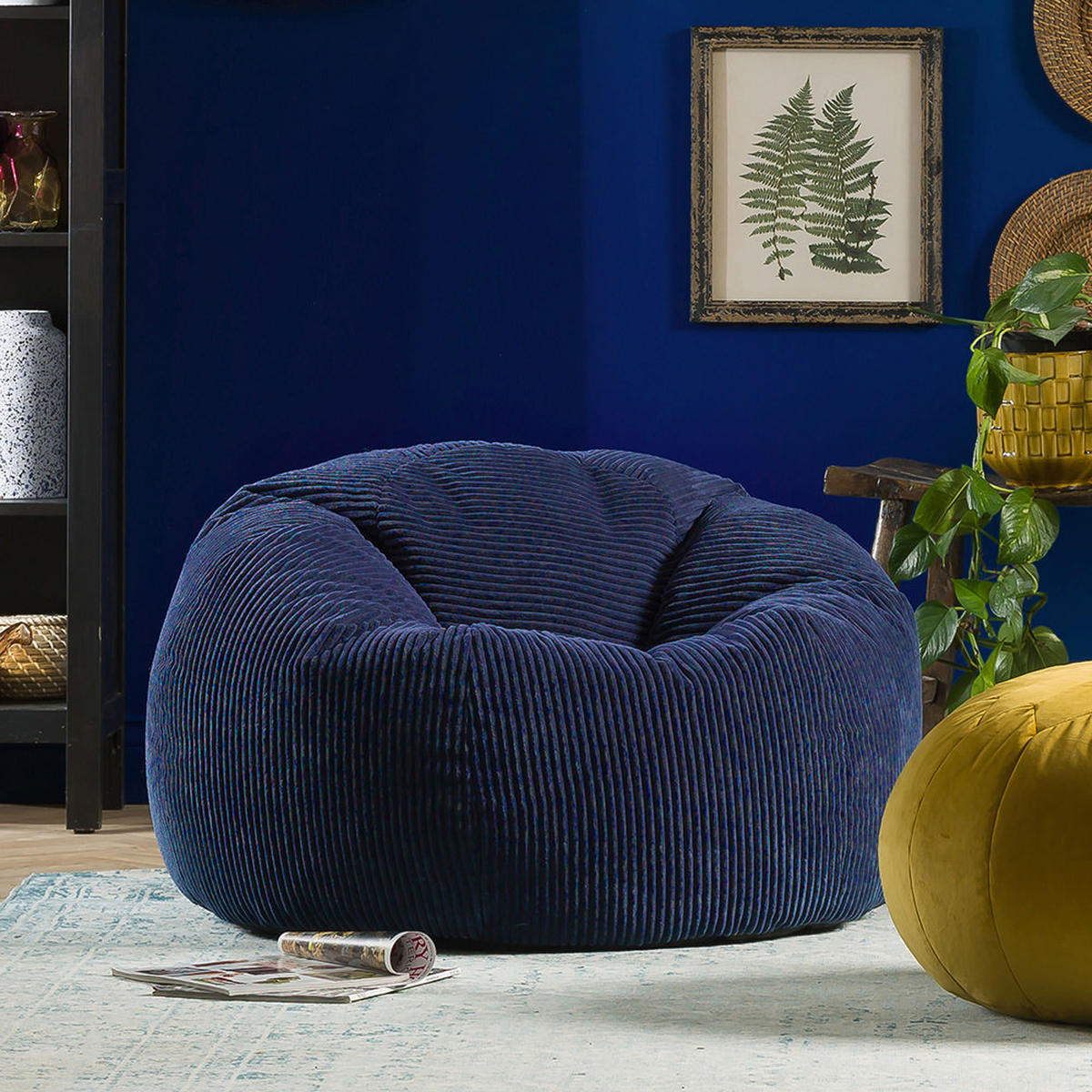 SITZSACK Klassisch Kingston, Cord - Dunkelblau, Textil (85/50/85cm) - icon