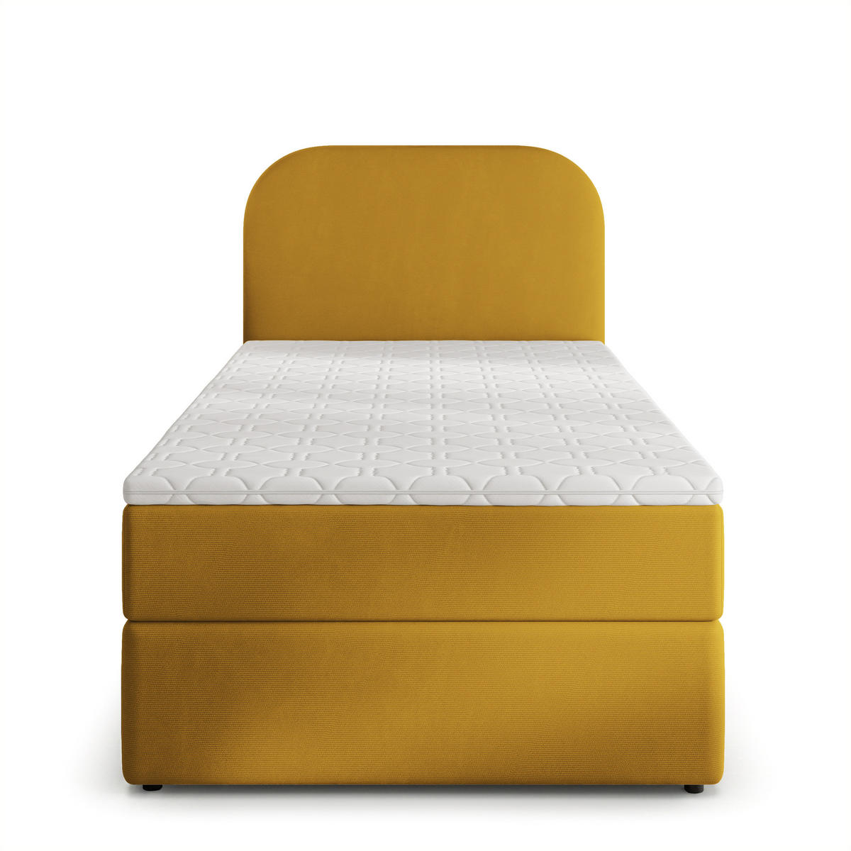 AMERICKÁ POSTEL CERIA 100x200 cm, s matrací a úložným prostorem, KRONOS 01, Gelb - žlutá, kompozitní dřevo/textil (100/200cm) - MASSENO