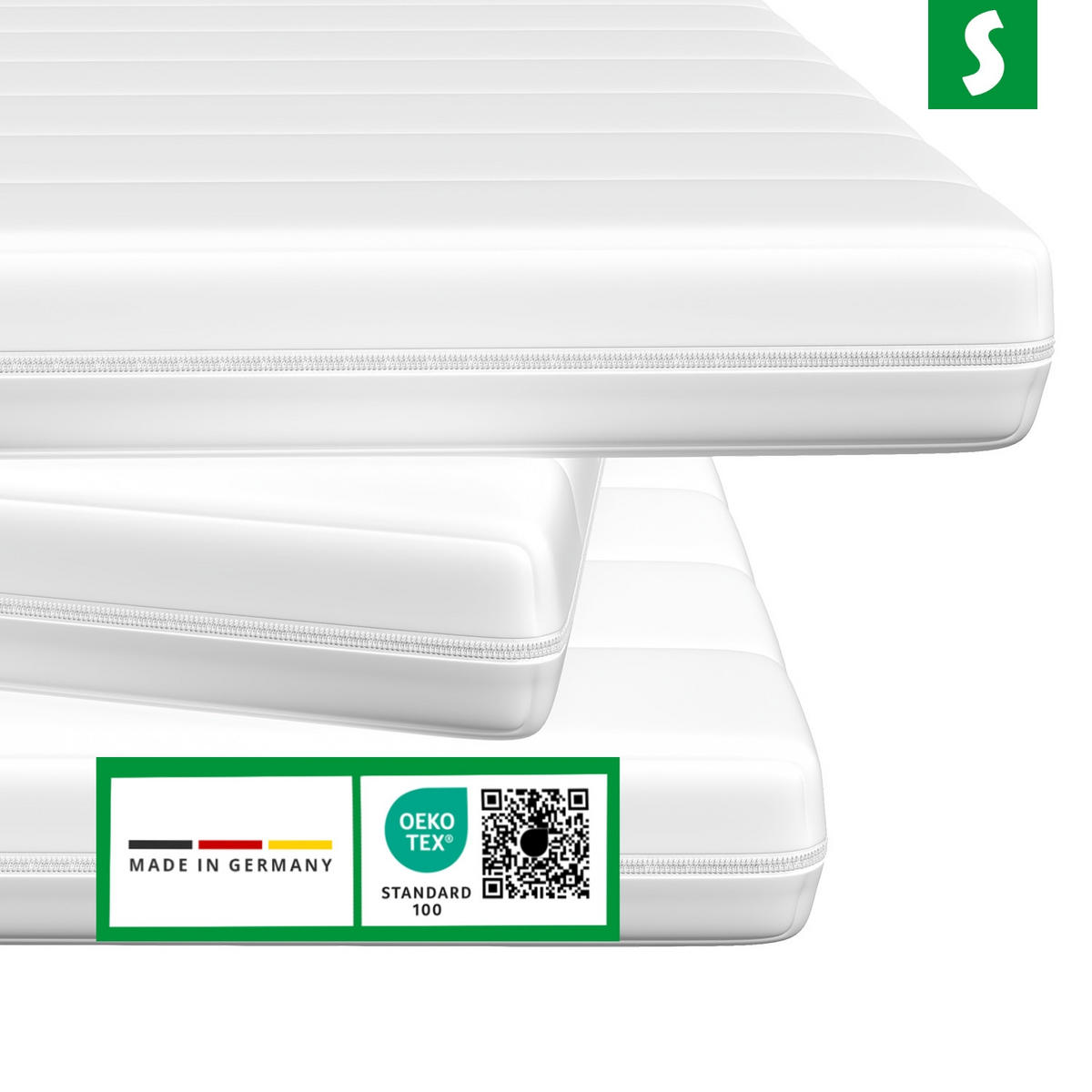 MIKROFASER Topper mit Komfortschaumkern – Ergonomische Matratzenauflage waschbar bis 60°C - Weiß, Textil (180/200cm) - Schlaftroll