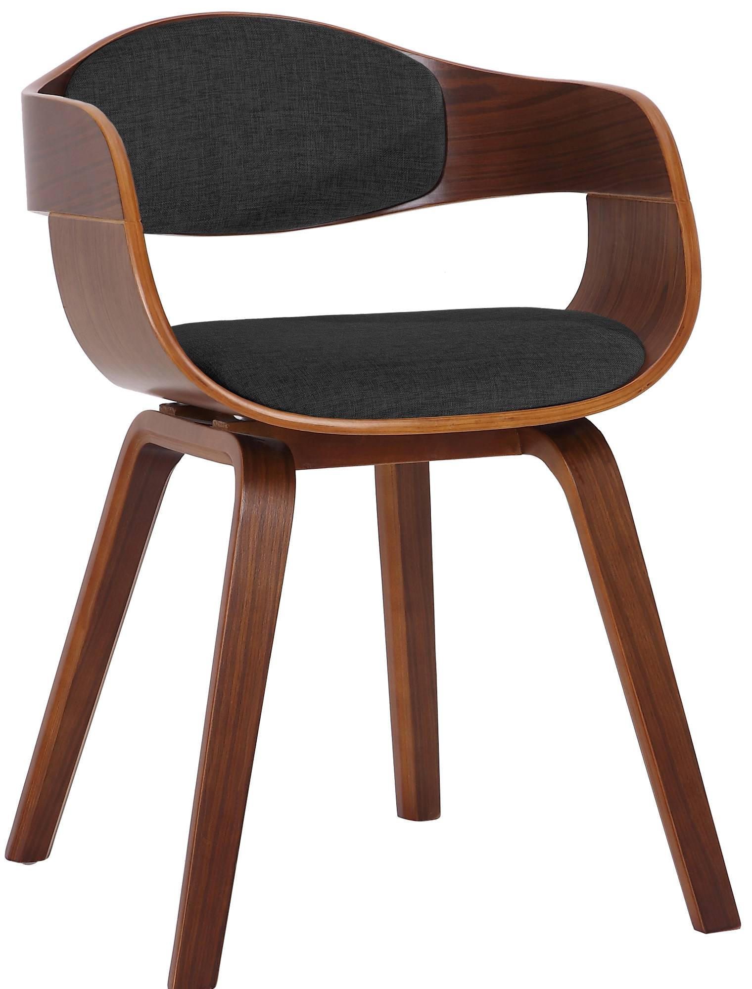 ARMLEHNENSTUHL Stoff Walnuss/Dunkelgrau - Dunkelgrau/Walnussfarben, Holz/Textil (49/73/46cm) - CLP