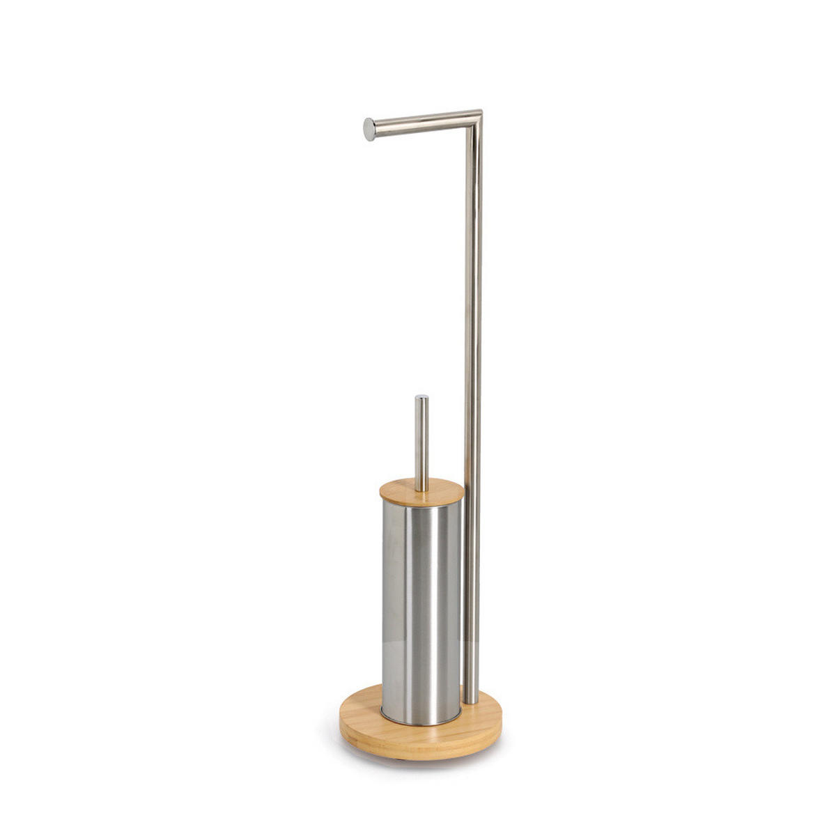 TOILETTENPAPIERHALTER Orvo Bambus/Edelstahl - Grau, Metall (19/72.5/19cm) - ZELLER