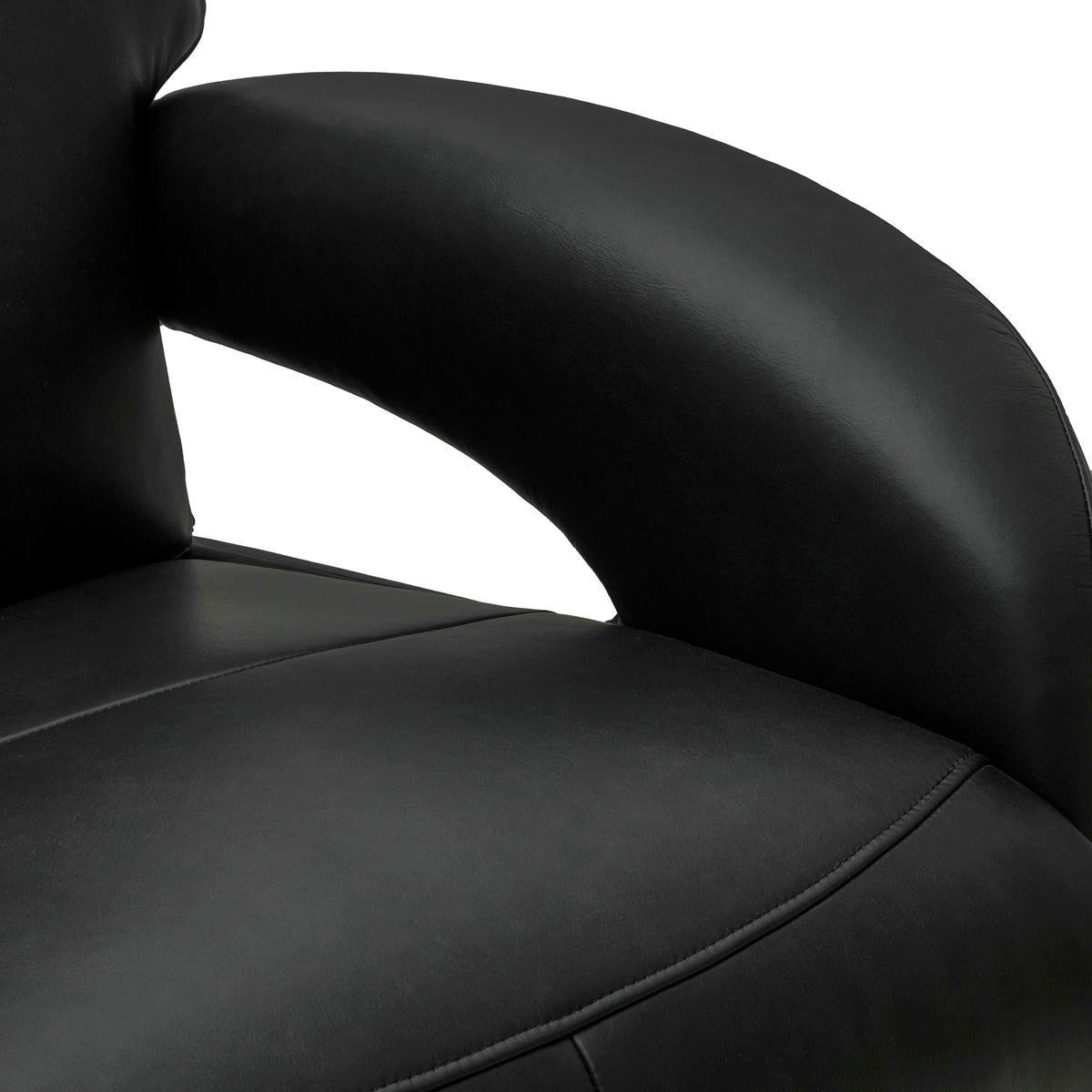 RELAXSESSEL Echtleder Schwarz - Schwarz, Leder/Metall (79/115/85cm) - Furnhouse