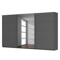 SCHWEBETÜRENSCHRANK - Graphitfarben, Glas/Holzwerkstoff (405/236/68cm) - home24