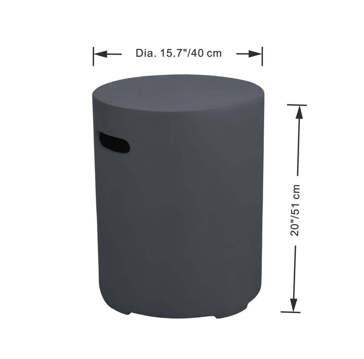ABDECKUNG für 5 kg Gasflaschen in Beton-Optik dunkelgrau - Grau, Stein (40/50/40cm) - Elementi
