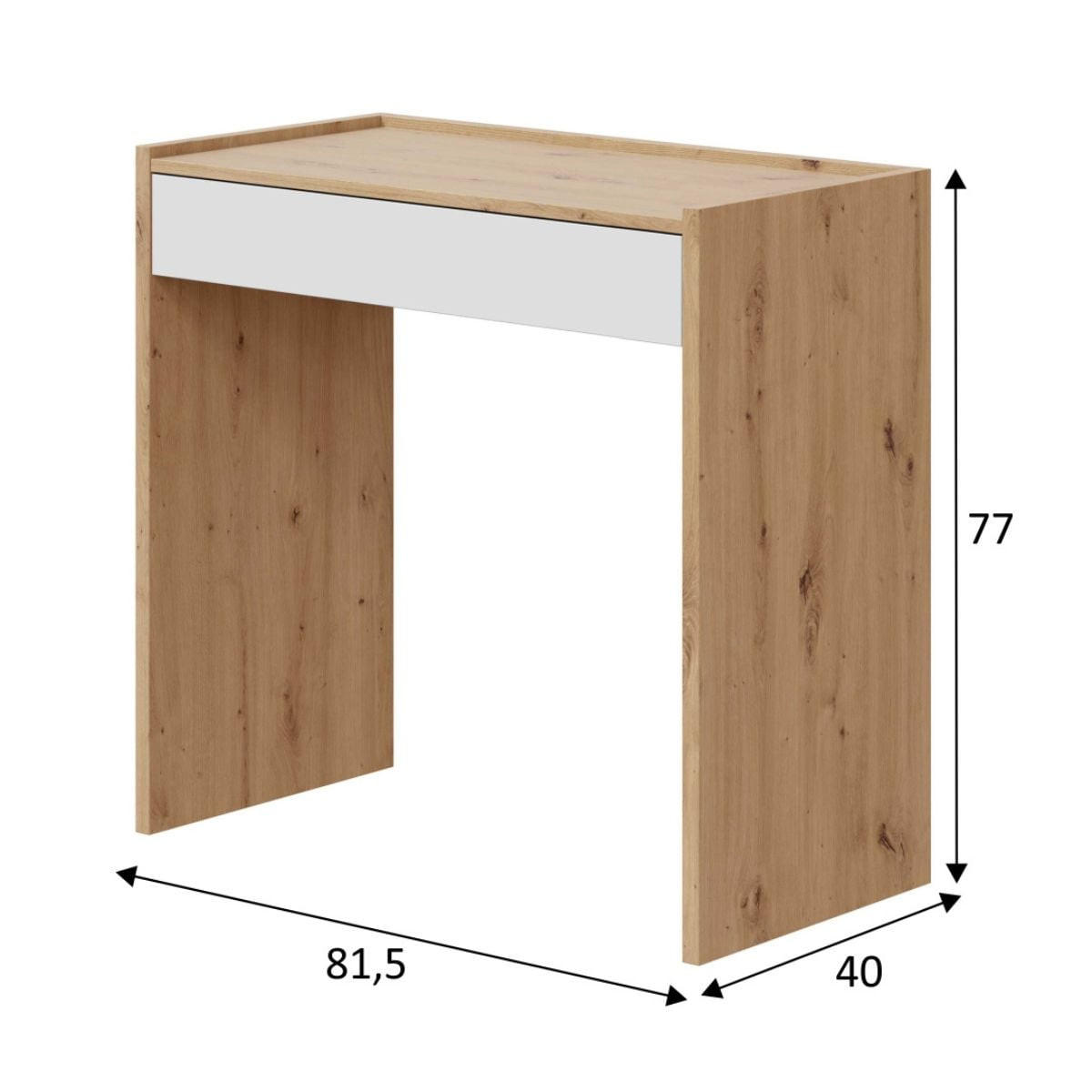 SCHREIBTISCH mit 1 Schublade Noa - L82 cm - Eschefarben, Holzwerkstoff (82/40/77cm) - Calicosy
