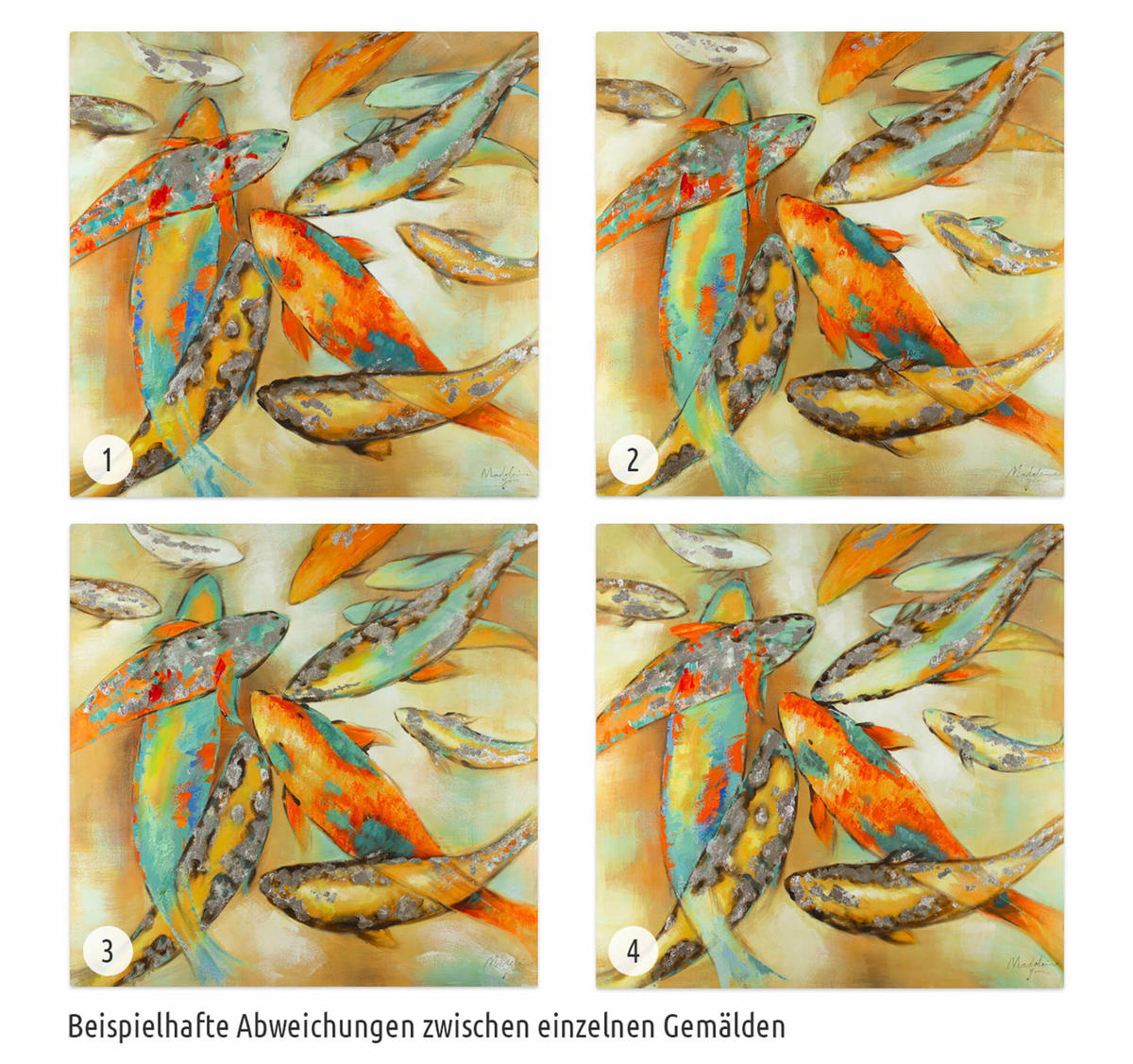 ACRYLBILD HANDGEMALT 80/80 cm - Gelb, Holz/Textil (80/80cm) - KUNSTLOFT