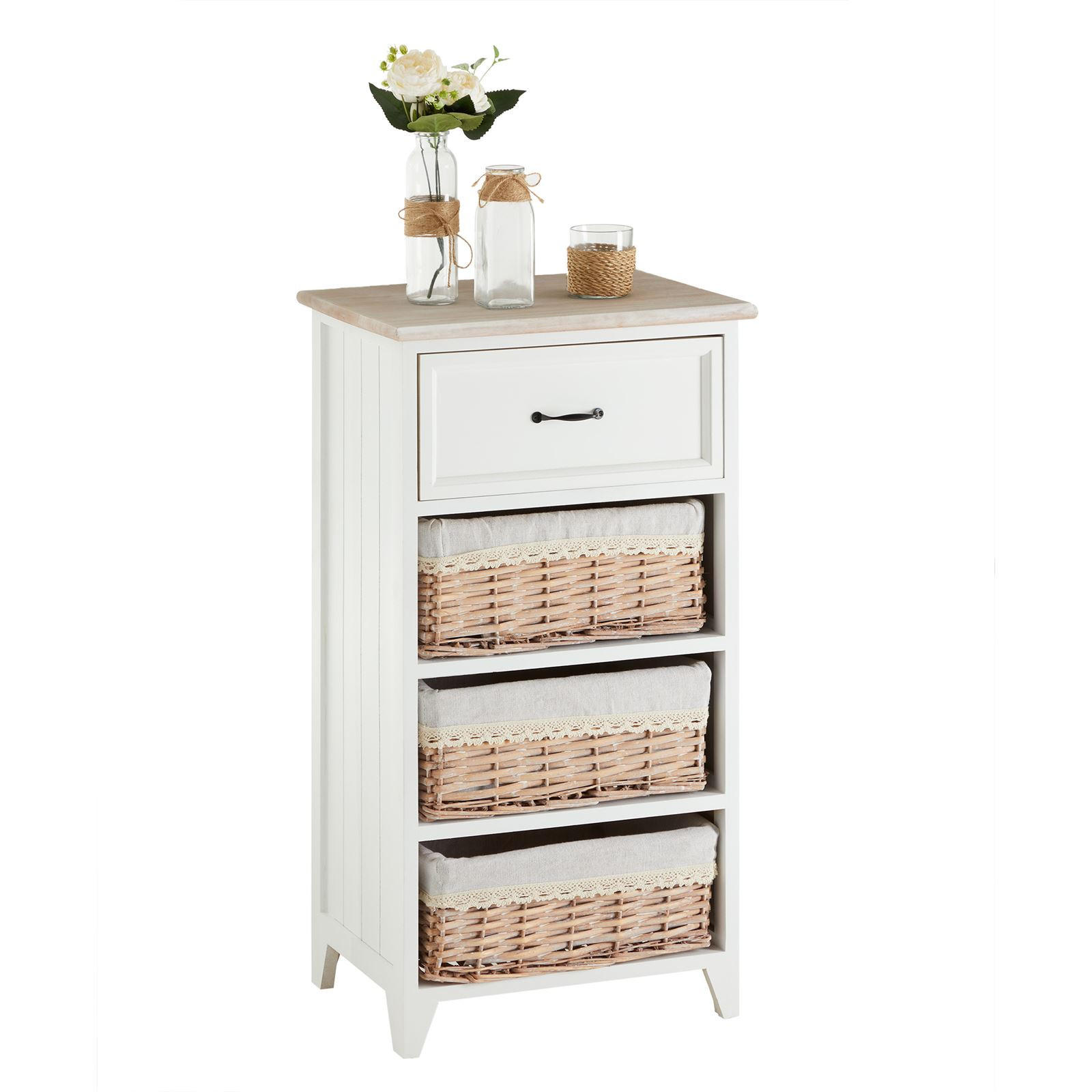 KOMMODE PROVENCE - Weiß, Holz (42/80/31cm) - CARO-Möbel