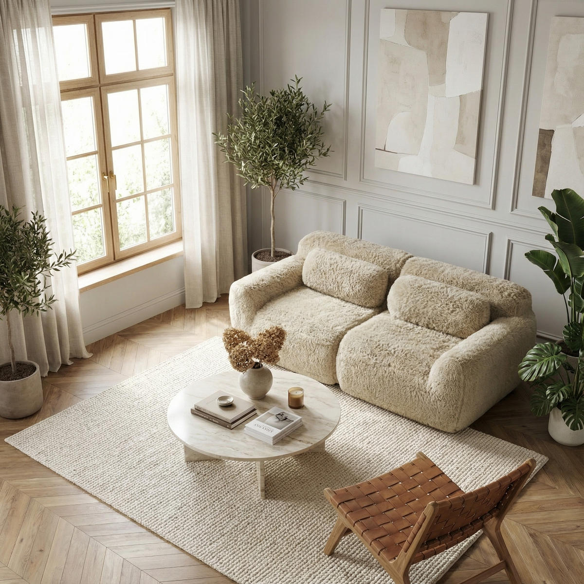 2-SITZER SOFA Beige ergonomisch & montagefrei - Beige, Textil (204/73/104cm) - Urban Meuble