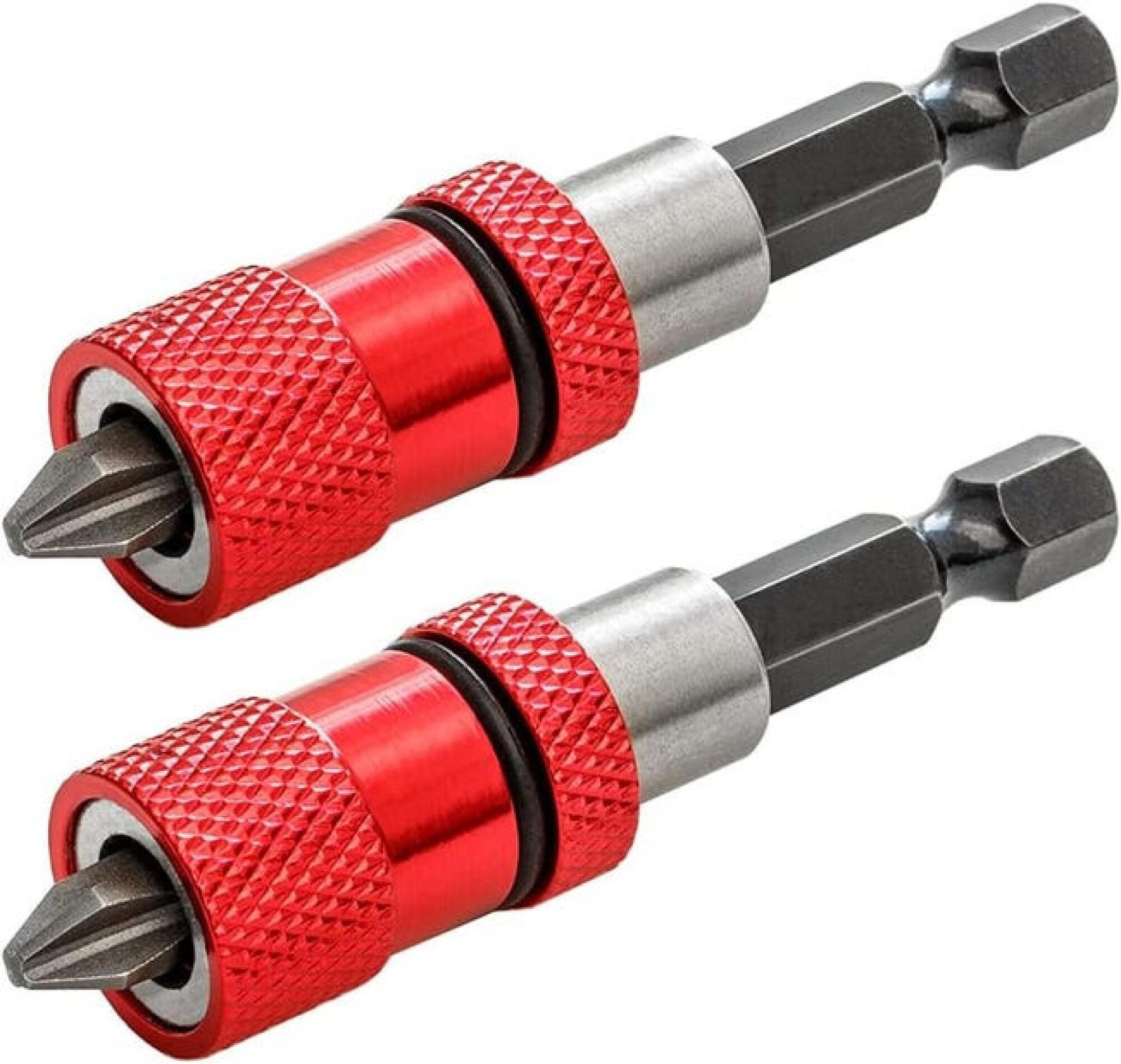 BOHRER – mit einstellbarem Tiefenbegrenzer, 1/4-Zoll-Sechskantschaft, zweiteiliges Set - Rot, Metall (6.6/0.6/1cm) - DCA
