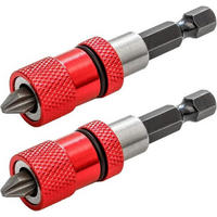 BOHRER – mit einstellbarem Tiefenbegrenzer, 1/4-Zoll-Sechskantschaft, zweiteiliges Set - Rot, Metall (6.6/0.6/1cm) - DCA