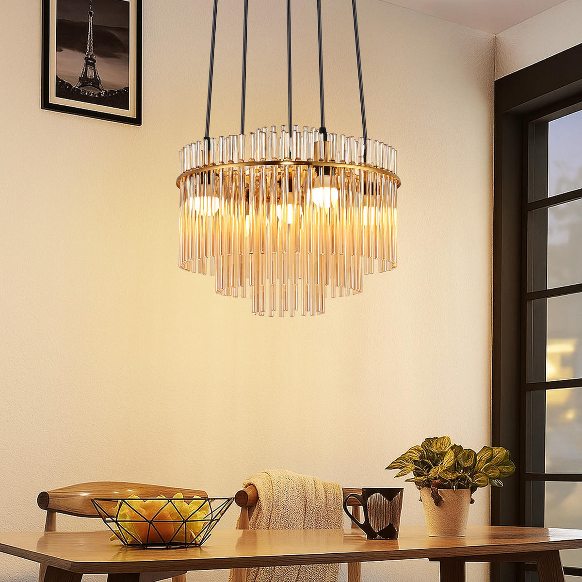 PENDELLEUCHTE Thomas 15/40/150 cm - Goldfarben, Glas (15/40/150cm) - ZMH