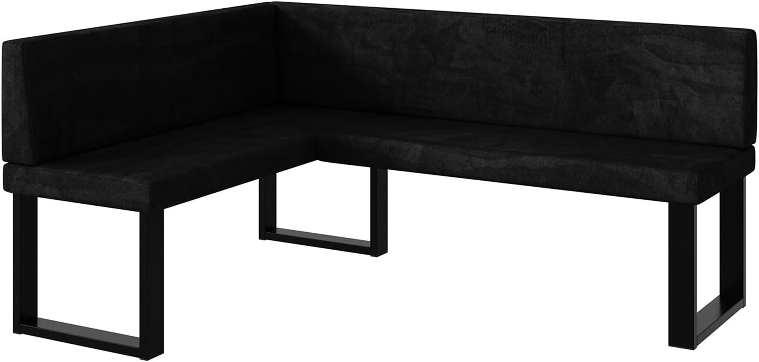 Meblini Eckbank Schwarz 168x128 cm