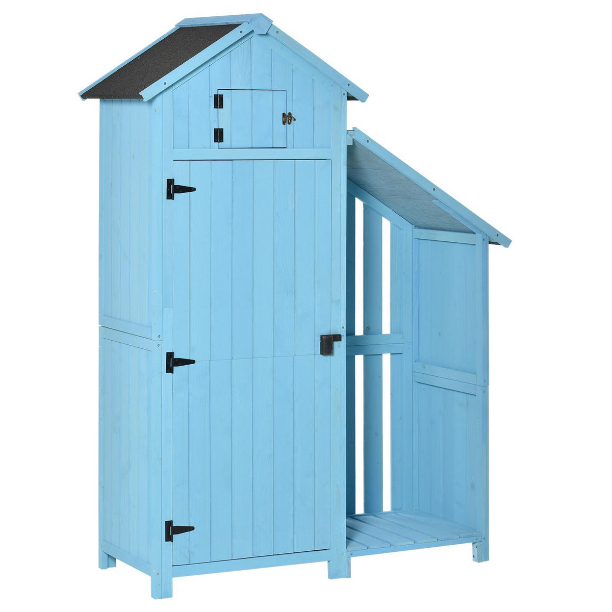 GERÄTESCHUPPEN DE-09225 Himmelblau - Blau, Holz (130/5/54cm) - ComfortXL