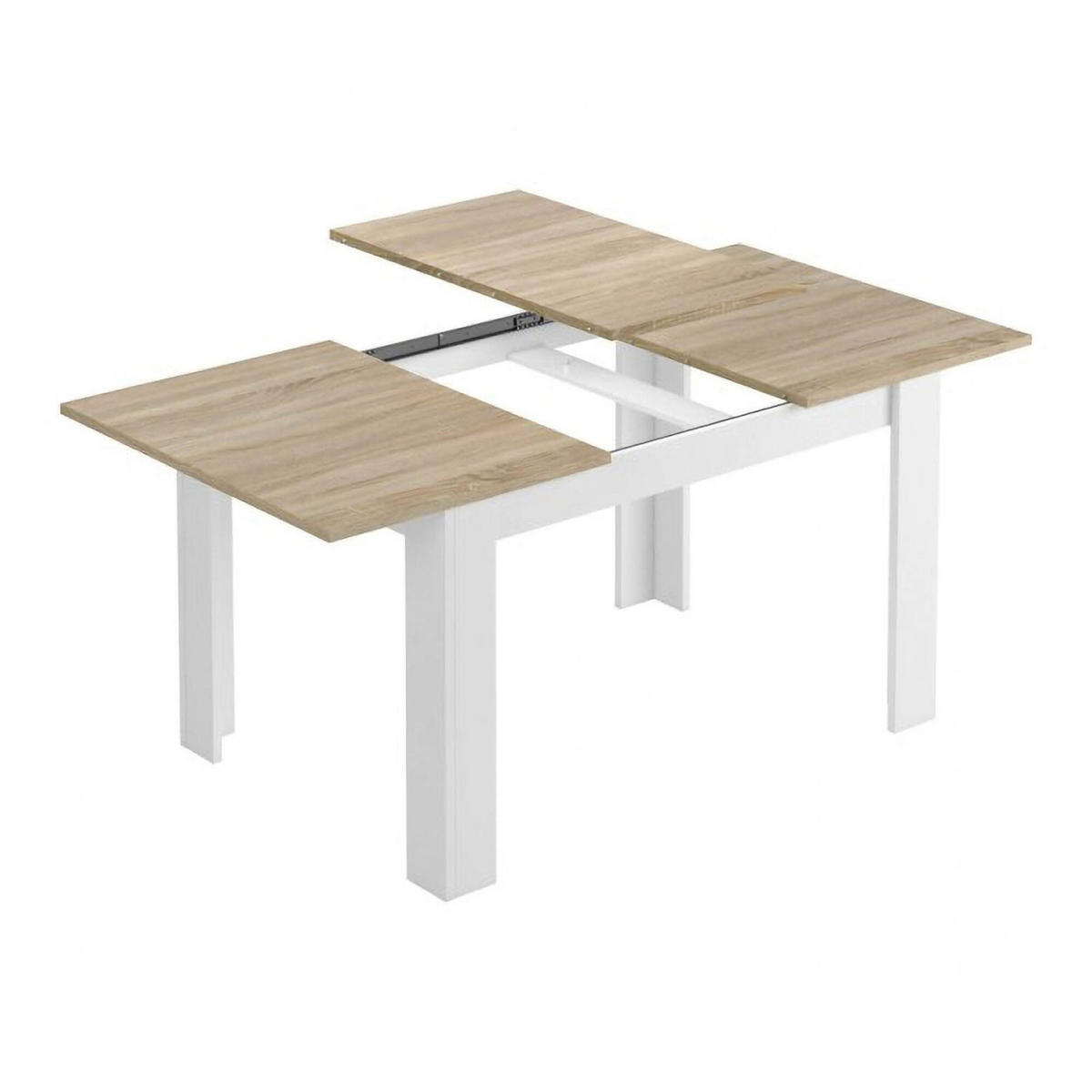 TISCH Ausziehbar Holzeffekt Eiche, Weiß 90/190/78 cm - Eichefarben, Holzwerkstoff (90/190/78cm) - DMORA