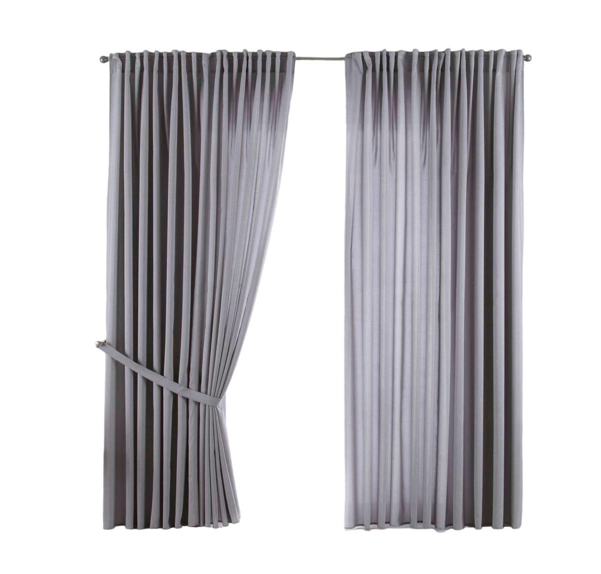SCHLAUFENGARDINE 2ER SET »Jena« HxB 250x300 cm Silber - Silberfarben, Textil (300/250cm) - Gardinenbox