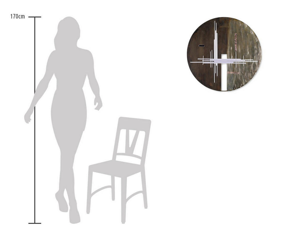 WANDDEKO Braun 61/61 cm - Braun, Metall (1.5/61/6cm) - KUNSTLOFT