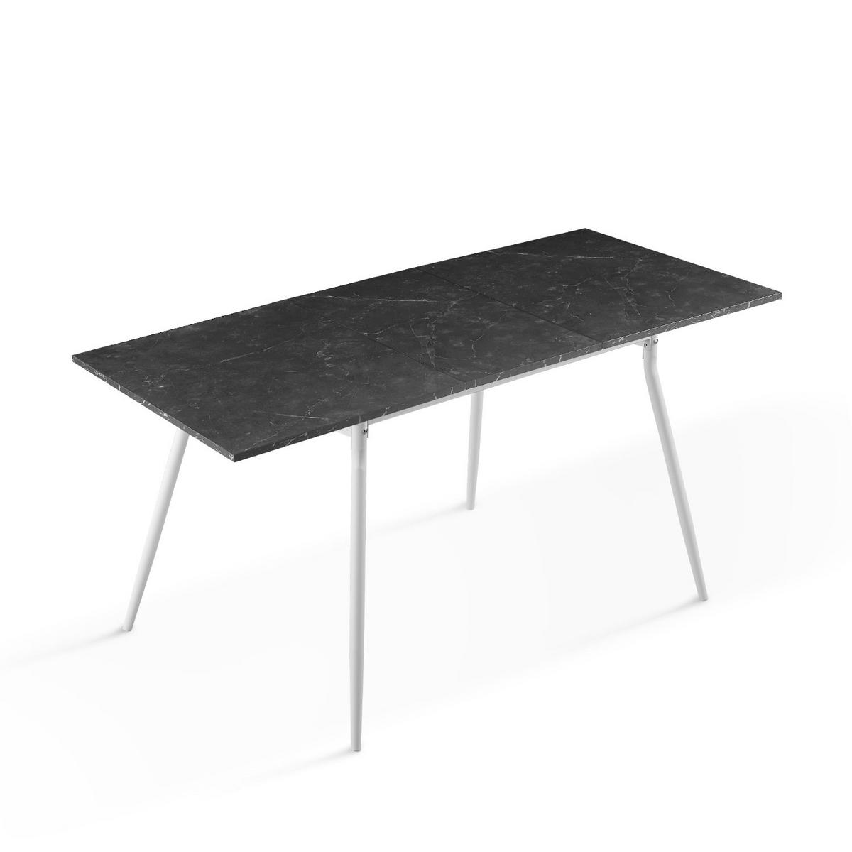 ESSTISCH LIO 120-160/80/76 cm - Schwarz/Weiß, Holzwerkstoff/Metall (120/80/76cm) - B&D Home