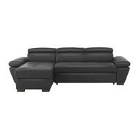 SCHLAFSOFA - 4 Personen - Leder - Anthrazitgrau - - Anthrazit, Leder (256/83/154cm) - Vente-Unique
