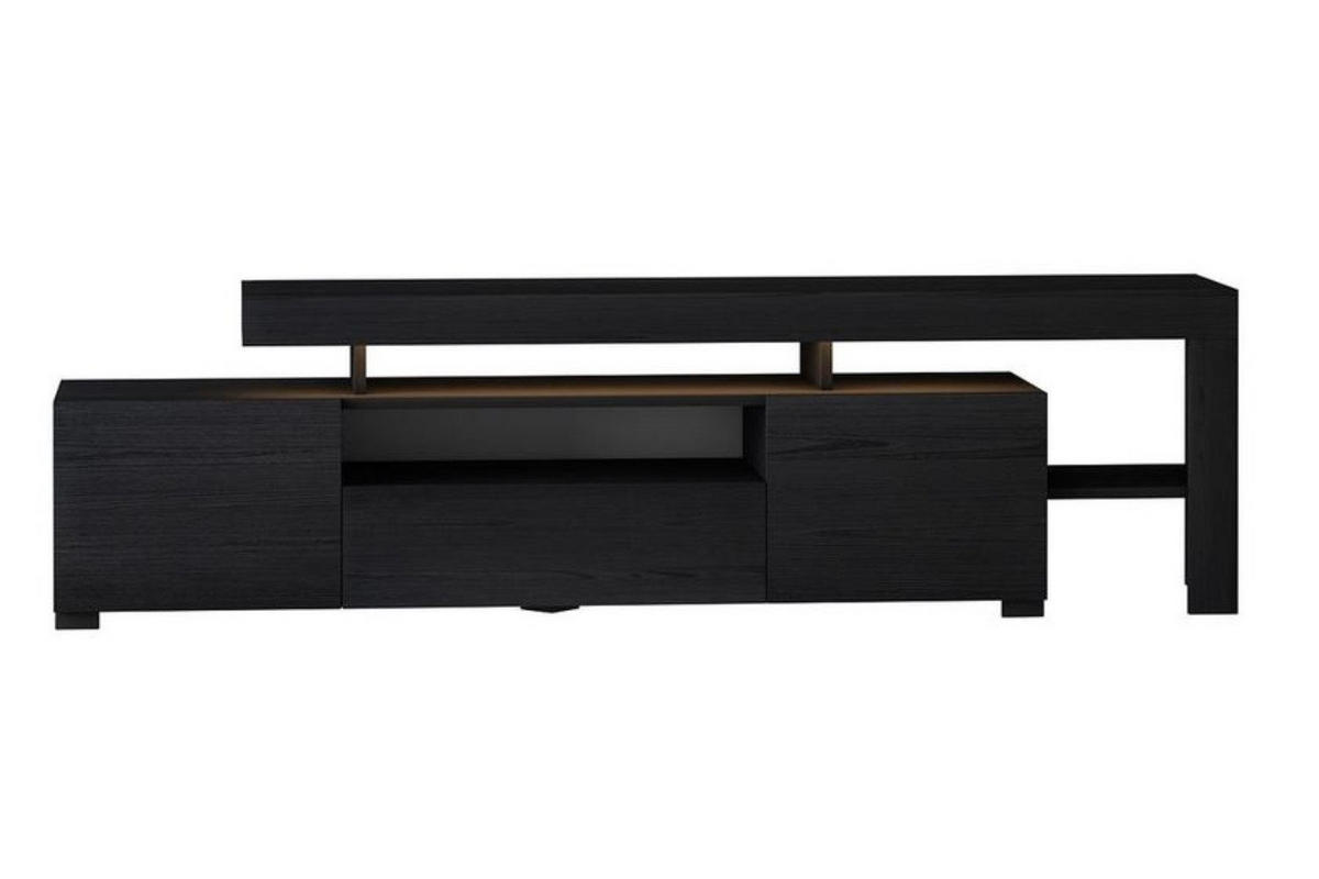 TV-LOWBOARD 192 x53x37cm Schwarz mit LED-Beleuchtung - Schwarz, Holzwerkstoff (192/53/37cm) - Ibonto