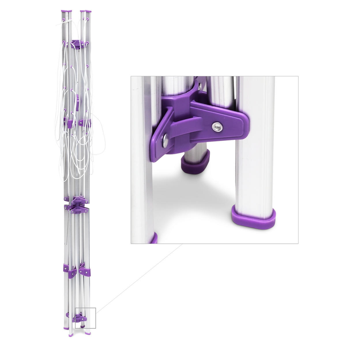 ROTAČNÁ sušička - strieborná, kov/plast (167/158/167cm) - Relaxdays