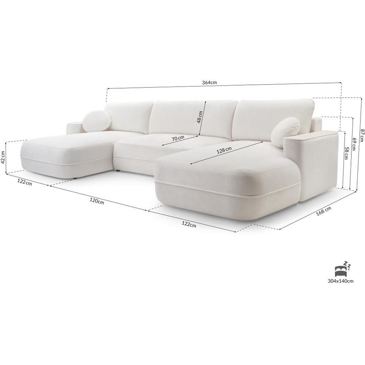 WOHNLANDSCHAFT Fiero U dunkelrot - Dunkelrot, Textil (364/87/186cm) - Beautysofa