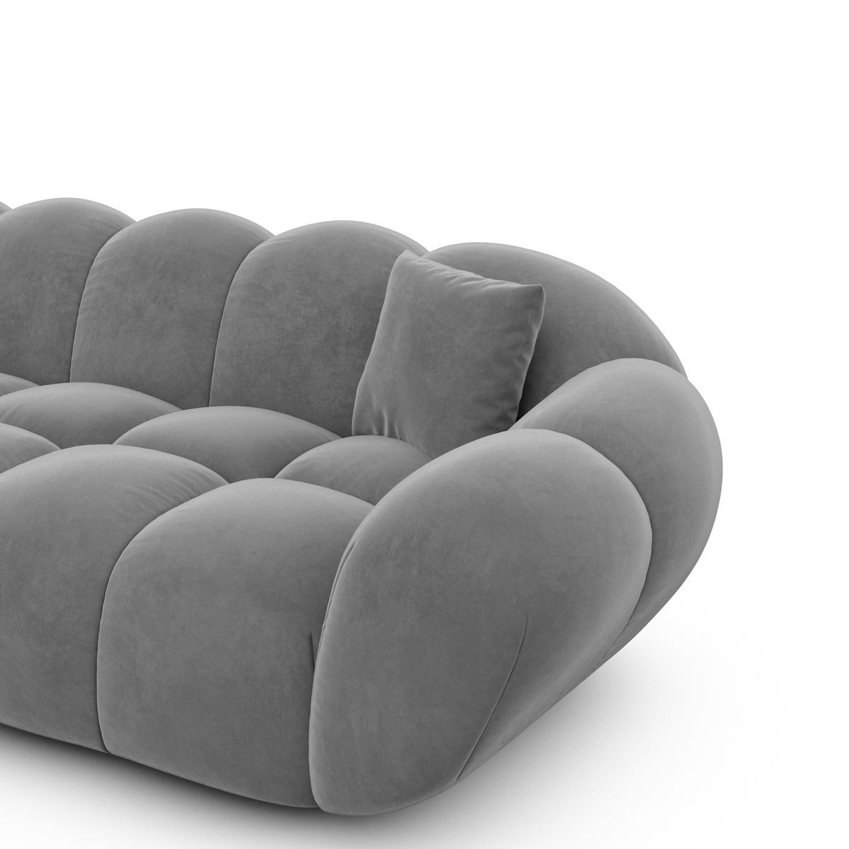ECKSOFA Liva Dunkelgrau Samtstoff L-Form Links - Dunkelgrau, Textil (265/160cm) - VAROYAL