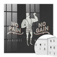 SCHLÜSSELBOX Weiß 30x30 cm – Türöffnung nach rechts - Retro Strongman - Schwarz, Metall (30/30/5cm) - TULUP