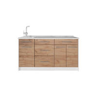 KUCHYŇSKÝ BLOK Fame-Line, Zlatý mocný dub/Bílá, 150 cm, PD Mramor - bílá/medově dubová, kompozitní dřevo (150/82/60cm) - Vicco