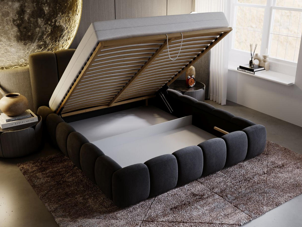 POLSTERBETT Cloud 140x200 Anthracite - Anthrazit, Textil (140/200cm) - Graingold