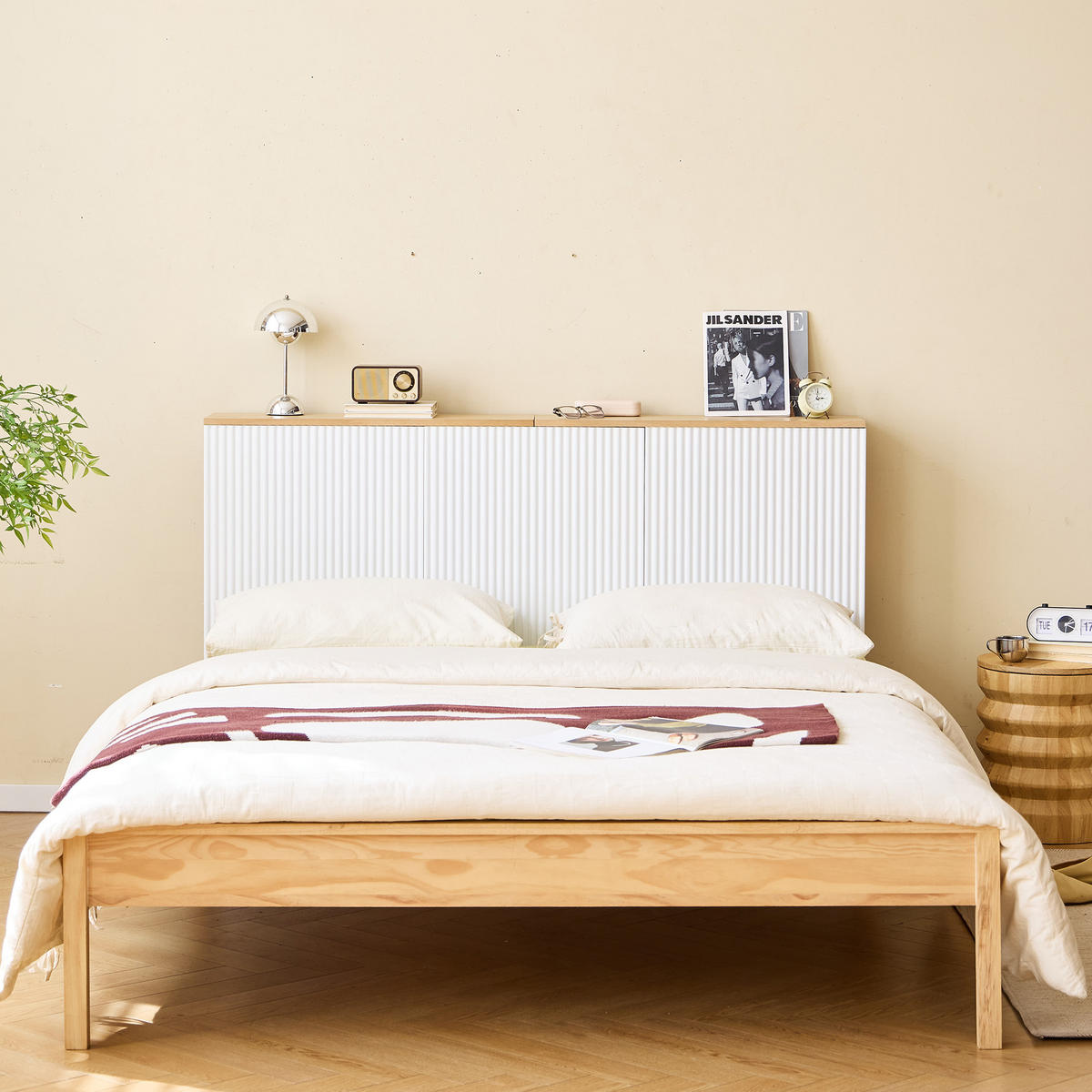 BETTKOPFTEIL Rechteckig 160 cm Holz - Weiß, Holz (159/100/24cm) - Nordlys