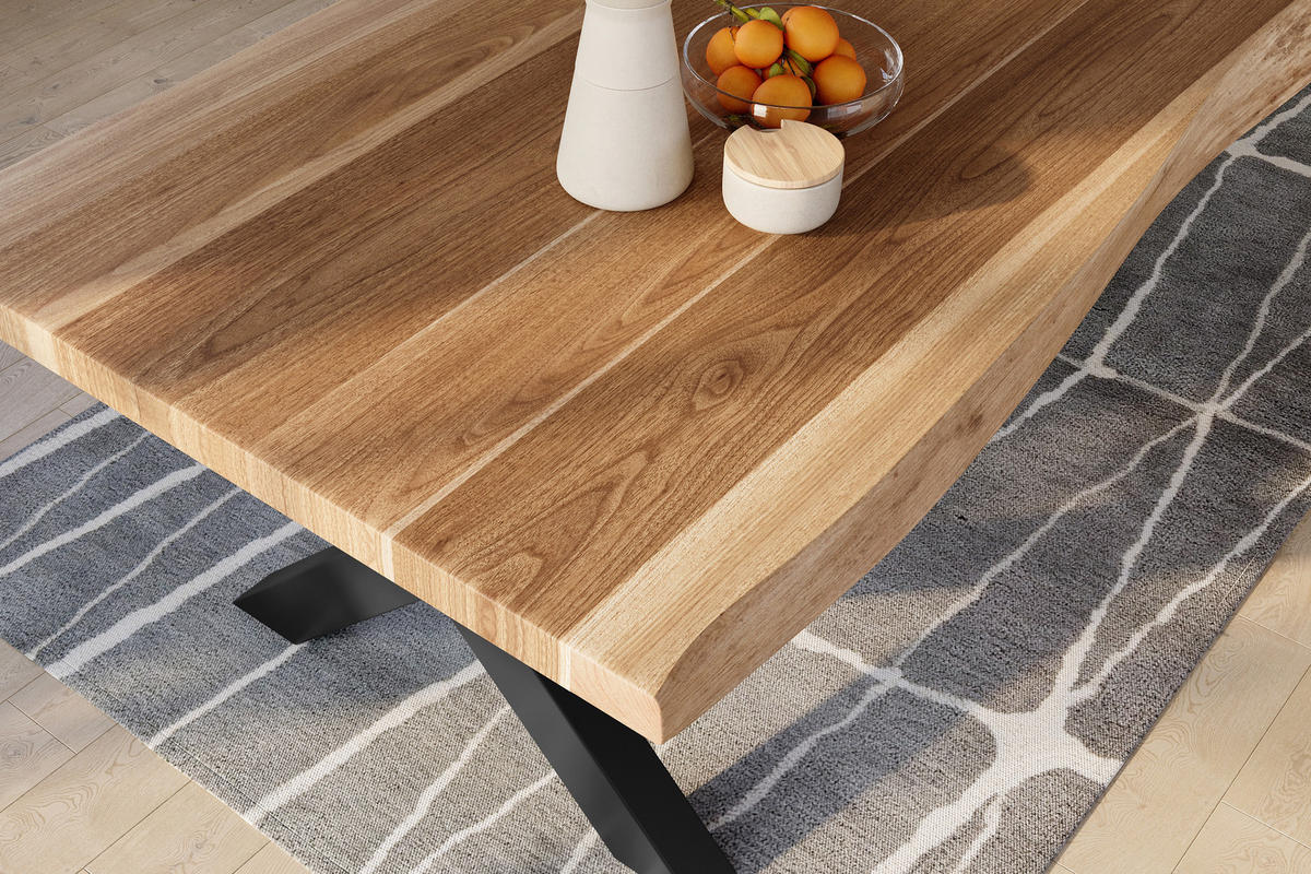 ESSTISCH TITAN - Beige/Schwarz, Holz (120/350/79cm) - SAM