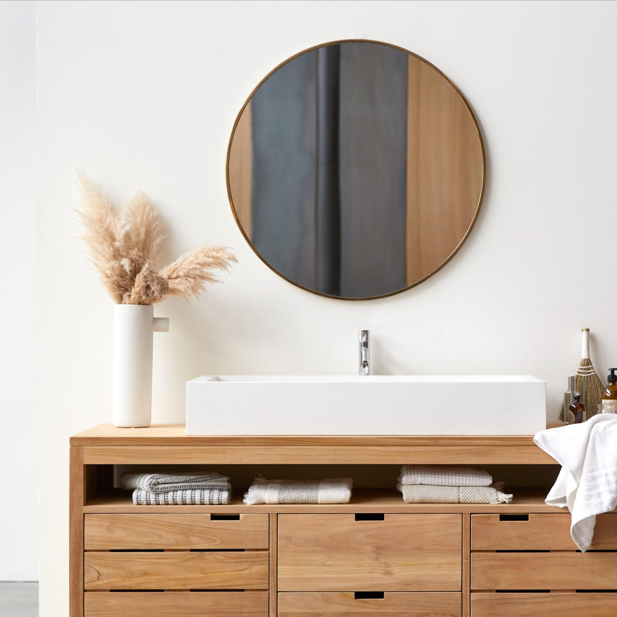 WASCHTISCHUNTERSCHRANK Serena Natur aus Teak - Naturfarben, Holz (165/78/55cm) - Tikamoon