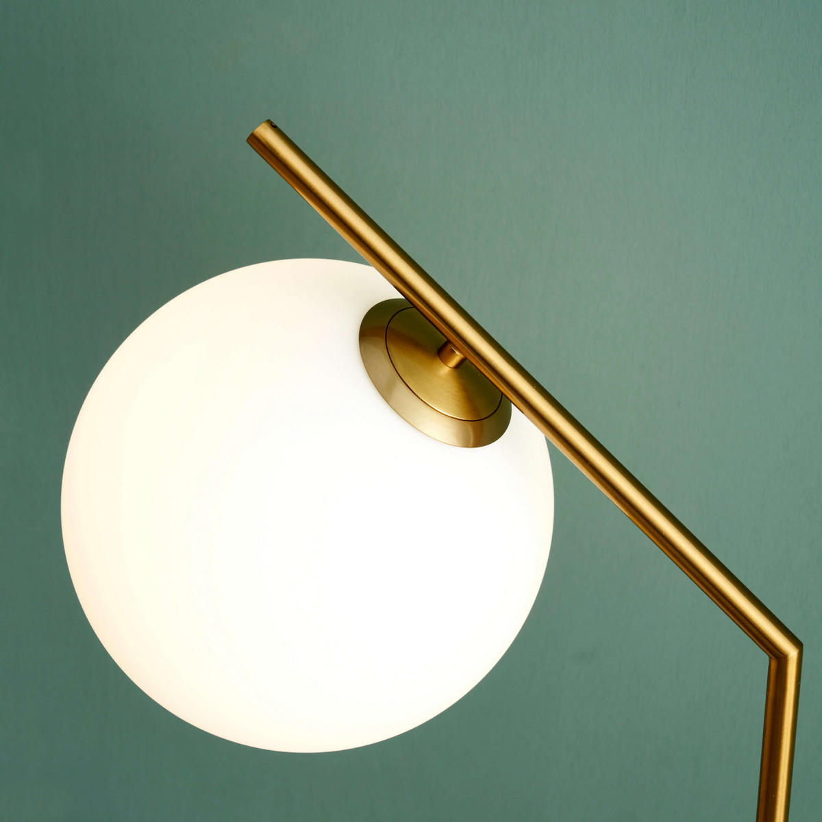 STEHLEUCHTE Molia, Weiß und Gold, 165cm - Goldfarben, Glas (26/26/165cm) - KOSILUM