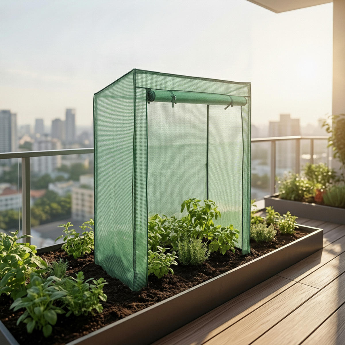 GEWÄCHSHAUS Transparent für Tomaten mit Schrägdach - Grün, Kunststoff/Metall (100/150/50cm) - Relaxdays
