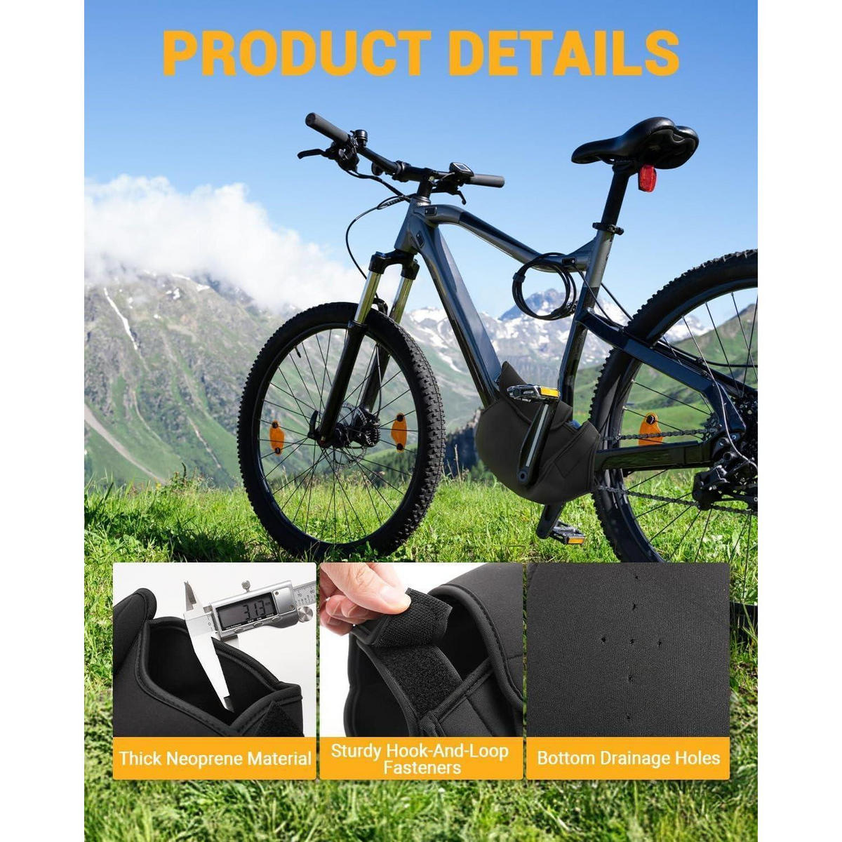 E-BIKE Motorschutzhülle Neopren Wasserdicht Universell - Schwarz, Kunststoff (5/43/55cm)