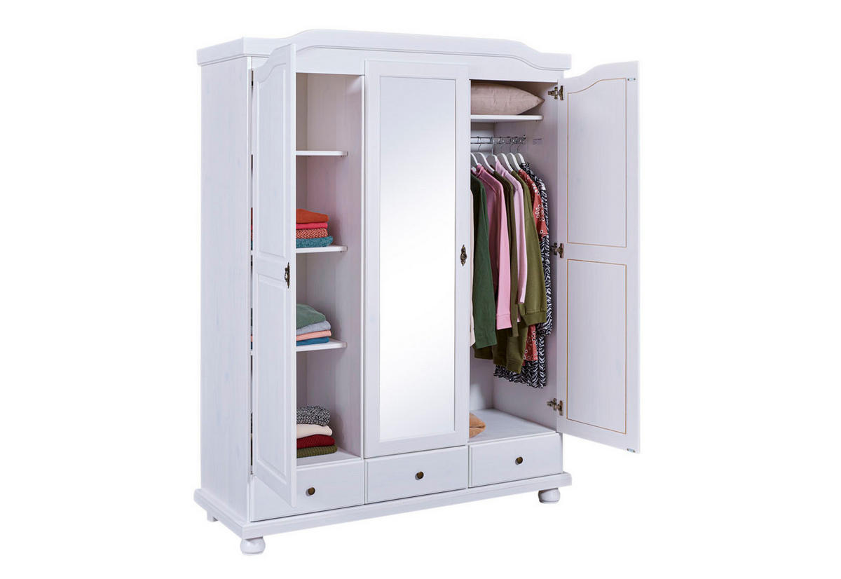 KLEIDERSCHRANK weiß - Weiß, Holzwerkstoff (150/198/56cm) - ebuy24