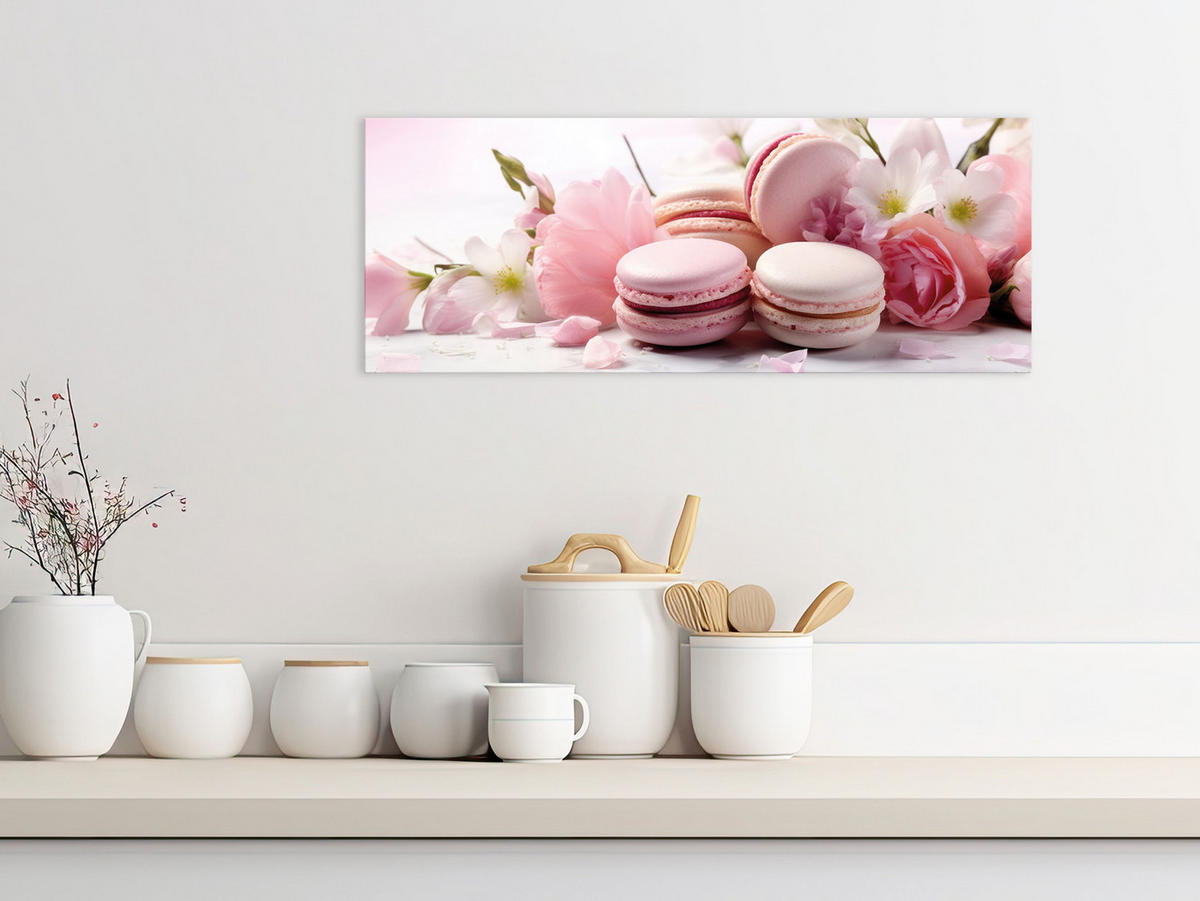 GLASBILD 80x30 cm Küche rosa - Weiß, Glas (80/30cm) - artissimo