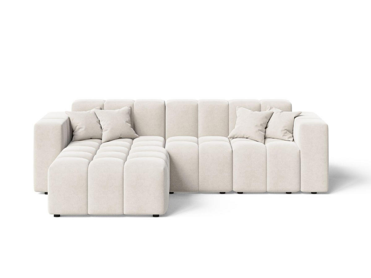 ECKSOFA Loopo Creme Links - Creme, Holz/Textil (265/180cm) - Graingold